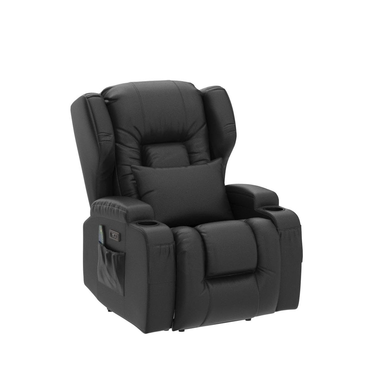SAMERY Power Recliner Chair with Massage & Heating, Comfy Sleeper Chair Sofa Electric Recliners Home Theater Seat for Living Room with Cup Holders/USB Ports/LED Light/Lumbar Pillow/Remote Control SAMERY