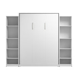 Bestar Claremont Queen Murphy Bed with Closet Organizers (105W) in White, Space-Saving Sleeping Arrangement for Multipurpose Room Bestar