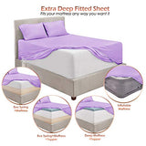 Hearth & Harbor Extra Deep Pocket Queen Size Sheet Set - 4 Piece Ultra Soft & Breathable Bed Sheets Set - Fits Up to 24" Mattress - Hotel Luxury Bed Sheet Set, Lavender Hearth & Harbor