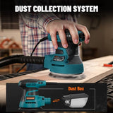 DOVAMAN ROS01A Orbital Sander, 3A Random Orbit Sander, 6 Variable Speeds, Up to 13000 rpm, 12pcs Sandpapers, 5in Sanding Pad, Dust Collection, Electric Sander Perfect for Woodworking DOVAMAN