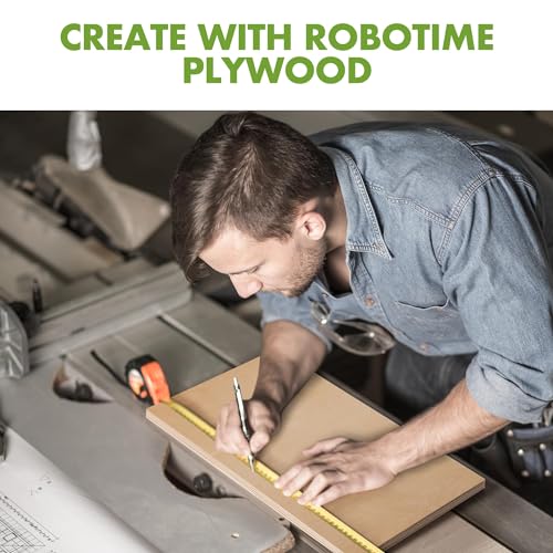 ROBOTIME 6-Pack Laser Wood Sheets 1/8" - 12 x 16 x 1/8 Inch - Basswood 2Pcs & Walnut 2Pcs & Birch 2Pcs - 3mm Plywood Sheets for Laser Cutting, Engraving & Wood Burning (Pyrography) ROBOTIME