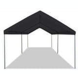 Caravan Canopy Domain 10 x 20 Foot Durable Portable Garage Carport Canopy Car Tent Sidewalls with Dual Zippers and Roll Up Door, Black (Anchor/Mounting Materials + Sidewalls Included) Caravan