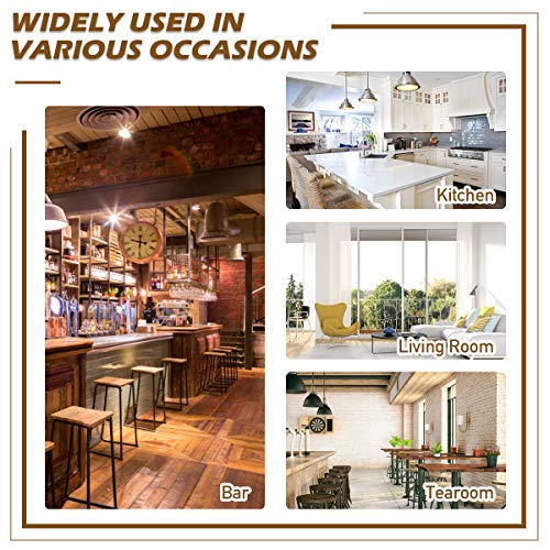 COSTWAY Bar Stools Set of 4, 360-Degree Swivel Stools with Leather Padded Seat, Single Slat Ladder Back & Solid Rubber Wood Legs, Bar Height Stools for Pub, Restaurant, Kitchen, Brown (4, 30.5) COSTWAY