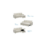Naomi Home Transform Any Space: Sleeper Sectional Sofa with Convertible Sofa Bed & Inviting Chaise. Find Tranquil Comfort with Stress-Relieving Design & Durable Cushions - White/Air Leather Naomi Home