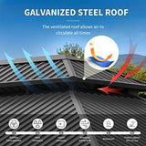 Greesum 12'x16' Hardtop Metal Gazebo, Outdoor Galvanized Steel Double Roof Canopy, Aluminum Frame Permanent Pavilion with Netting and Curtains for Lawns, Patio, Backyard and Deck Greesum