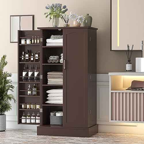 Jehiatek 47'' Kitchen Pantry Cabinet, Freestanding Storage Cabinets with Doors & Adjustable Shelves, Buffet Cupboards Sideboard for Kitchen, Living