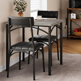 Garvee Dining Table Set for 2, Wooden Kitchen Table and Chairs of 2 with Upholstered Chairs, Square Kitchen Tables Set, 3 Piece Dining Room Table Sets for Small Space, Apartment, Rustic Gray Garvee