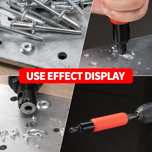 EROSHAK Rivet Removal Tool,POP Rivet Drill Remover,Electric Drill Adapter Rivets Puller for 1/8", 5/32", 3/16", 7/32" and 1/4" EROSHAK