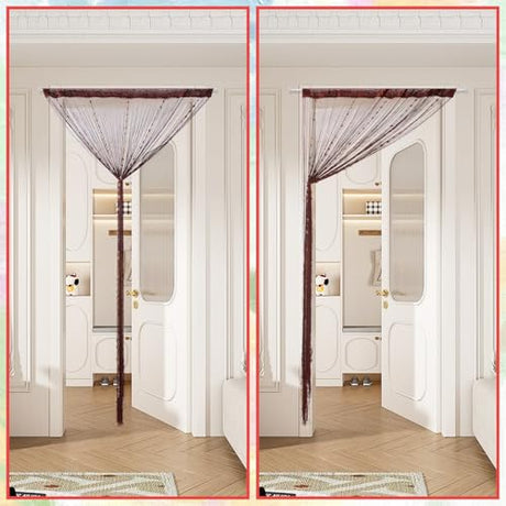 VavoStocks 4 Pack Decorative Beaded Curtains Door String Curtains, Hanging Fringe Room Divider Beads Wall Panel Boho Tassel Screen with 5 Rows Beaded for Doorway Window Wall Closet (39×79in, Coffee) VavoStocks