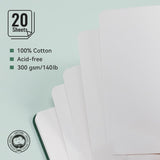 Lightwish Watercolor Journal, 100% Cotton Hot Press Art Supplies Watercolor Paper7.6” x 5.1”, 20 Sheets (140lb/300gsm), Acid-Free for Watercolors, Gouache, Acrylics LIGHTWISH