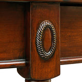 MODERION Solid Wood Console Table with Drawer, Semi-Circle Entryway Storage Shelf, Half-Moon Carvings Side Elegant Vintage Sofa for Living Room,Blank Wall Walnut SFZ1533WD-DR Brown 47.7*18*30.2 MODERION