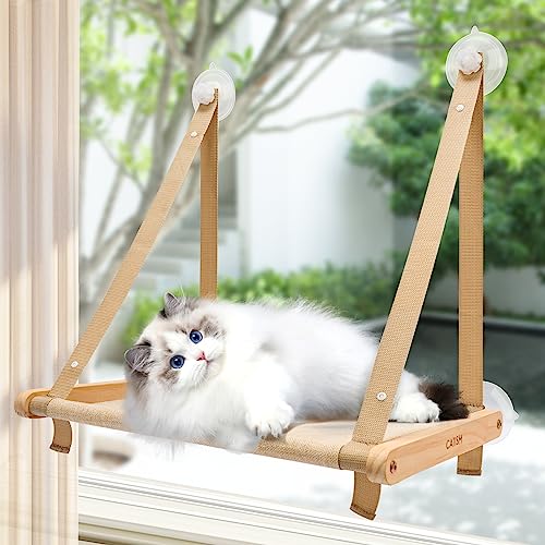Cat Window Perch, Cat Hammock Window Seat, Cat Window Hammocks Bed for Indoor Cats, Large Cat Perch with Sturdy Screw Suction Cups for Large Cats & Kittens CATISM