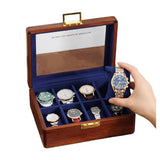 Solid Wood Watch Box 8 Slots With Glass Lid Walnut Collection Case For Men Women Luxury Wooden Display Organizer Storage Holder Bescott