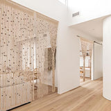 BECHAEO Macrame Beaded Curtain Boho Handmade Cotton Door String Curtain for Doorway Window Wooden Beads Hanging Hippie Room Divider Closet Bedroom Privacy Decor, 2 Panels 79" x 35" BECHAEO