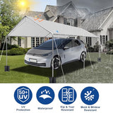 10x20 ft Heavy Duty Car Canopy Galvanized Frame Carport Outdoor Party Tent Boat Shelter with Reinforced Structure, No Sidewall - Light Grey SAILARY