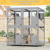 COZIWOW Catio Outdoor Cat Enclosure Window Access, Outdoor Cat House with Wheels, Cage for Cats Indoor COZIWOW