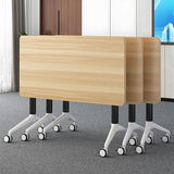HSHBDDM Folding Conference Table with Flip-Top & Locking Wheels, Training Table with Metal Frame – Modular, Space-Saving Design for Office, Meeting, and Classroom Use HSHBDDM