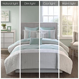 510 DESIGN Cozy Comforter Set - Geometric Honeycomb Design, All Season Down Alternative Casual Bedding with Matching Shams, Decorative Pillows, King(104"x92"), Seafoam/Grey 8 Piece 510 DESIGN