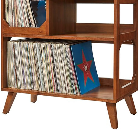 Crosley Furniture Asheville Mid-Century Modern Media Console Record Player Stand, Storage for Vinyl Records, Walnut, Medium Crosley Furniture