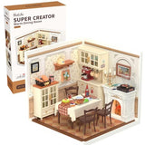 Rolife Super Creator-DIY Plastic Miniature House for Adults, Mini Blocks Model Kit Building Set for Teens 8-12, DIY Crafts/Hobbies/Building Blocks Toys for Teens&Adults (Warm Dining Room)