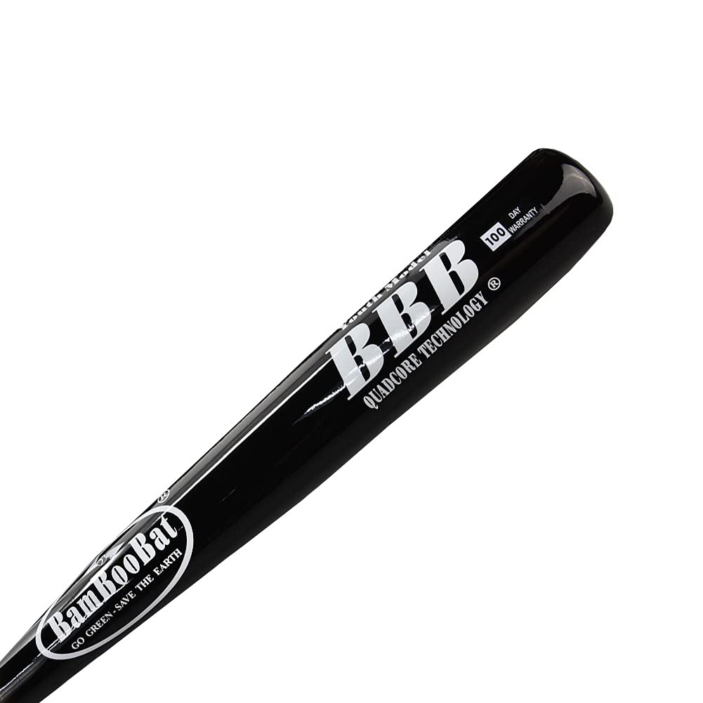 BamBooBat by Pinnacle Sports Equipment INC. Youth Durable Bamboo Baseball Bat for Players Aging 5-13 Years Old, White Handle/Black Barrel, 30 Inch, YHWBB30 BamBooBat