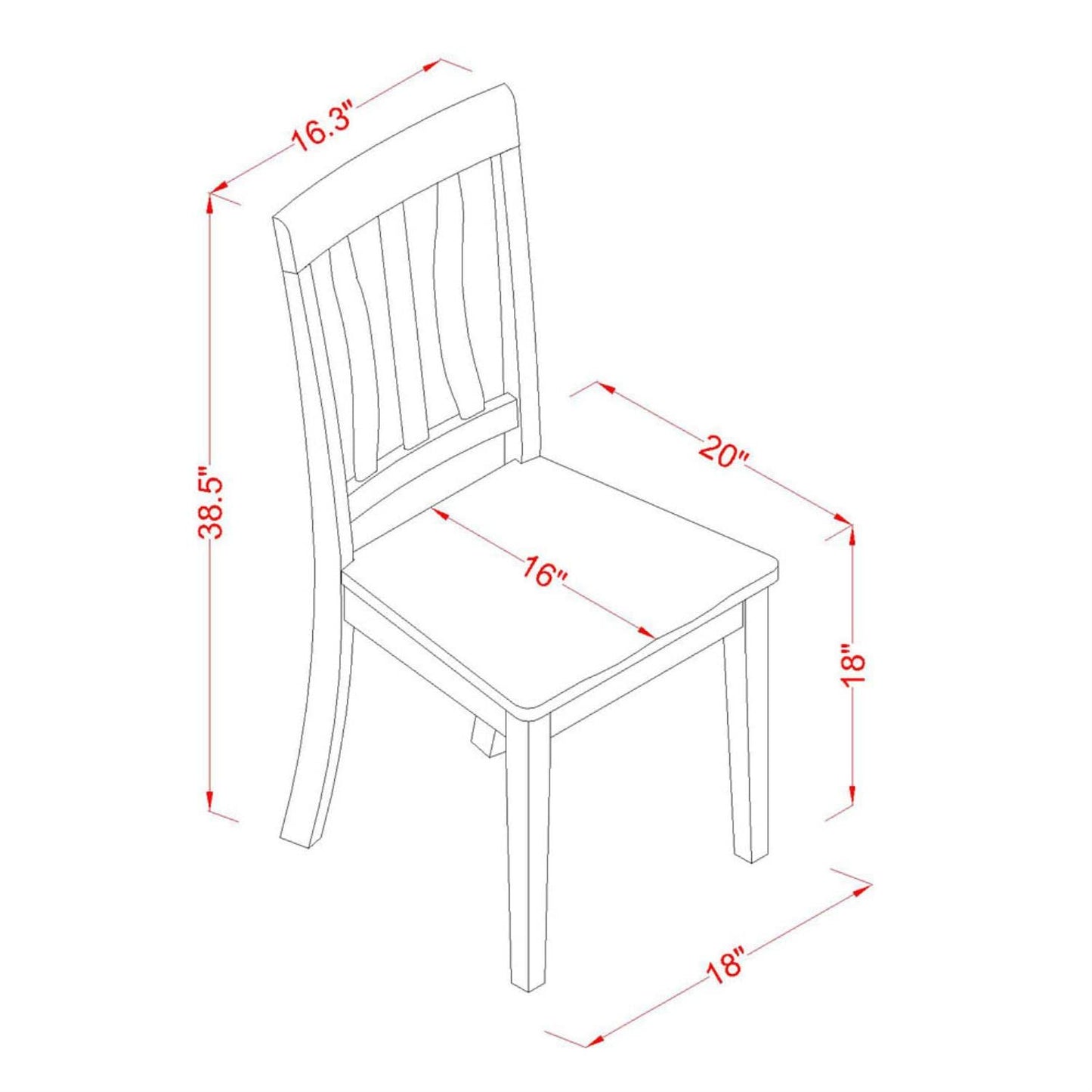 East West Furniture NOAN3-OAK-W 3 Piece Room Set Contains a Rectangle Wooden Table with Butterfly Leaf and 2 Kitchen Dining Chairs, 32x54 Inch - WoodArtSupply