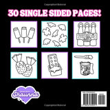 90's Foods, Snacks, & Drinks Coloring Book: 30 Simple and Bold Designs WoodArtSupply