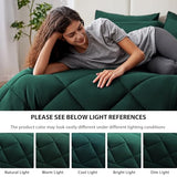 Love's cabin Full Comforter Set Dark Green, 7 Pieces Full Bed in a Bag, All Season Bedding Sets with 1 Comforter, 1 Flat Sheet, 1 Fitted Sheet, 2 Pillowcase and 2 Pillow Sham Love's cabin