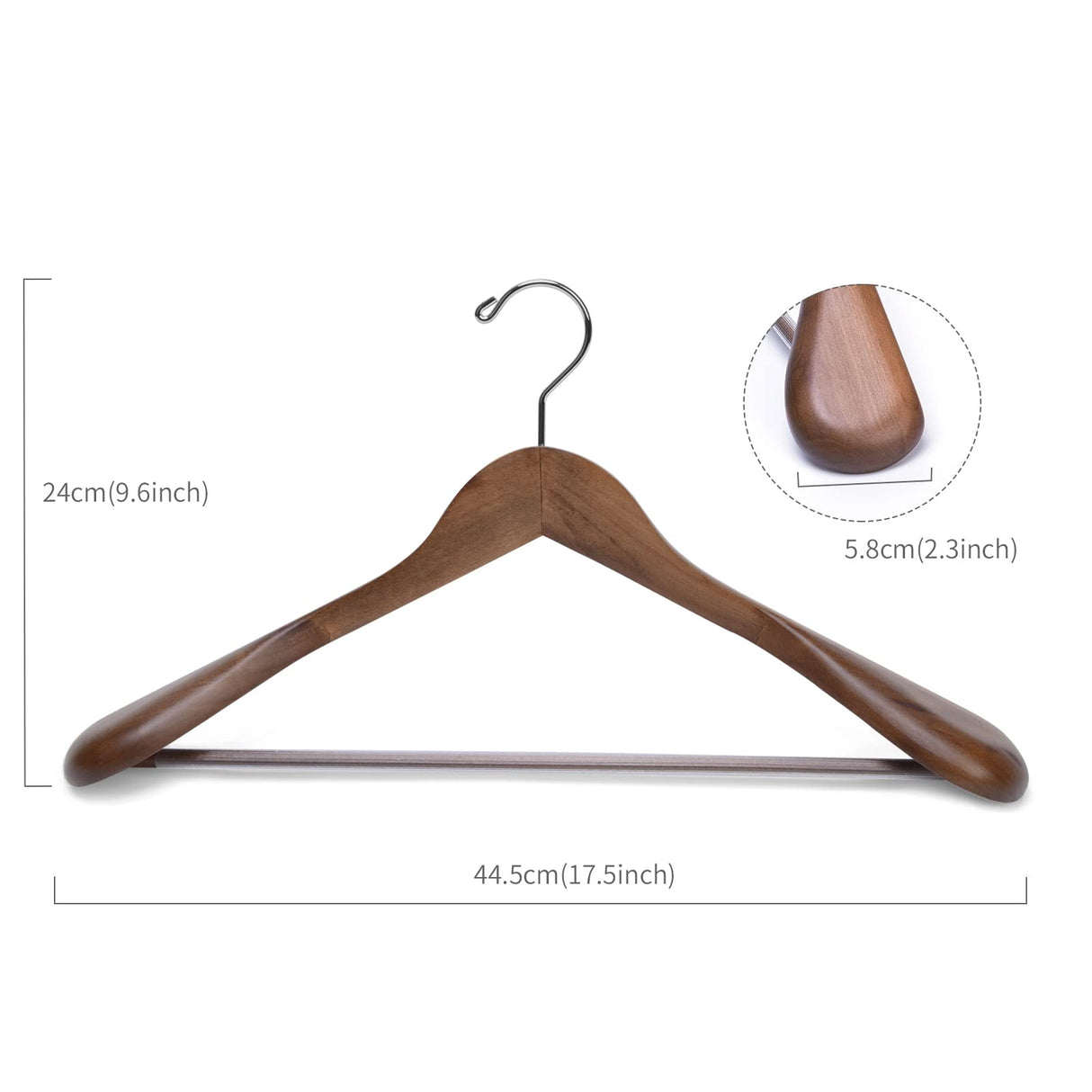 Nature Smile Luxury Wooden Suit Hangers 6 Pack Wood Coat Hangers Jacket Outerwear Shirt Hangers,with Extra-Wide Shoulder, 360 Degree Swivel Hooks & Nature Smile