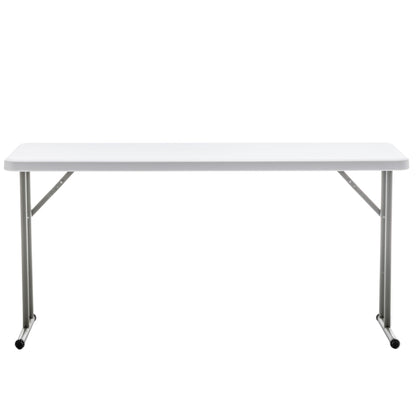 BTEXPERT 5-Foot - 60" Long White Plastic Folding Seminar Training Table Portable 18" Wide Narrow, 29" High, Events Indoor Outdoor Lightweight