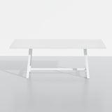 ComfIQ Harthwell 84-Inch Modern Farmhouse Dining Table in a Painted White Finish - Solid Wood with Ash Veneer, Seats 8, Easy Assembly, Rustic Wood Kitchen & Dining Room Table ComfIQ