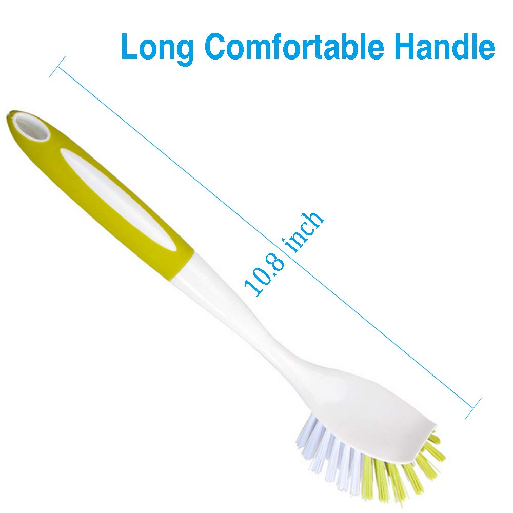 YeuDeuy Scrub Brush for Dish Kitchen Sink Pot Pan with Stiff Bristles, Yellow-Green 3pcs YeuDeuy