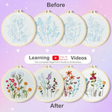 Huacan Embroidery Kit for Adults Beginner - Embroidery Kits for Adults Beginner 4 Pcs Stamped Floral Pattern, Hand Art Craft, DIY Sewing Kit with Box 7.9 x 7.9 Inch
