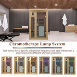 LTCCDSS 2 Person Ultra Low EMF（0-1mG）Infrared Sauna, Hemlock Wooden Far Infrared Sauna for Home with 8 Heaters, 2* Bluetooth Speakers, Reading Lamps, Outdoor Lamps, 3 Chromotherapy Lamps Indoor Sauna LTCCDSS