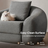 SICOTAS 49.9" Curved Convertible Sofa Couch Bed for Living Room Futon Cloud Boneless Sleeper Chair Pull Out Floor Couch with Deep Seat Single Foam Lounger No Assembly for Bedroom Apartment, Dark Grey SICOTAS