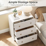 RoyalCraft White 3 Drawer Nightstand, Modern Painted Bedside Table with U-Shaped Handles, Wood Tall End Table for Bedroom, Entryway RoyalCraft