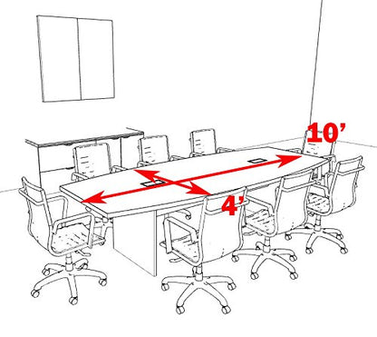 Modern Boat Shaped 10' Feet Conference Table, OF-CON-C60 - WoodArtSupply