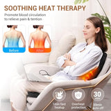 CARSHION Back Massager with Heat,Heated Seat Cover Cushion with 5 Vibrating Massage Nodes Chair Pad for Pain Relief Home Office Use CARSHION