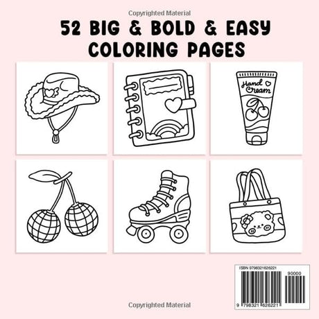 Cute & Groovy: Coloring Book for Adults and Kids, Bold and Easy, Simple and Big Designs for Relaxation Featuring Lovely Things (Bold & Easy Coloring) Coco Wyo LLC