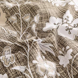 WONGS BEDDING Brown Comforter Set Queen, 7 Pieces Bed in a Bag Floral Patchwork Soft Microfiber Queen Sheet Set with Comforter, Flat Sheet, Fitted Sheet, Pillow Shams,Pillowcases WONGS BEDDING
