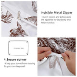 Double-Sided Printed Bedding with Minimalist Deer Wildlife - Ultra-Soft Microfiber Duvet Cover Set Single Durable Zipper Closure, Comfortable Quilt Cover for Bedroom Décor White Generic