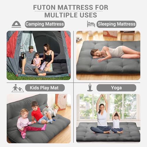Japanese Floor Futon Mattress Twin Size 80"x39", Thicken Foldable Lazy Floor Bed for Adults, Roll Up Lounger Tatami Sleeping Mat, Water Resistant Futon Tatami Mattresses for Home, Camping, Travel Takywep