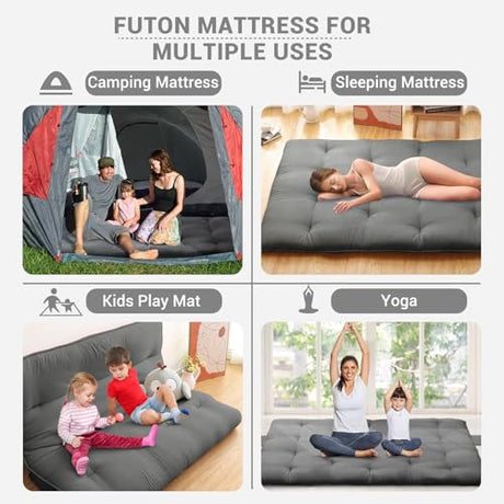 Japanese Floor Futon Mattress Twin Size 80"x39", Thicken Foldable Lazy Floor Bed for Adults, Roll Up Lounger Tatami Sleeping Mat, Water Resistant Futon Tatami Mattresses for Home, Camping, Travel Takywep