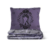 Jay Franco Kids Duvet Cover Set with Sham & Pillowcase – Ultra-Soft Linen Feel Bedding for Room Decor, Cover ONLY Comforter NOT Included, Purple - Wednesday, 2 Piece Twin Jay Franco
