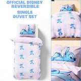 Disney Stitch Duvet Cover and Pillowcase Set, Single or Double Size, Bedroom Accessories for Kids Teens (Pink Stitch Single) Disney