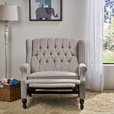 Christopher Knight Home Salome Push Back Recliner, Light Gray, Dark Brown