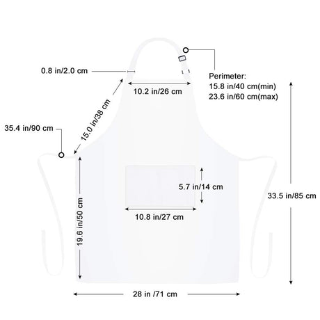 Jubatus 2 Pack Bib Aprons with 2 Pockets Cooking Chef Kitchen Apron for Women Men, White Jubatus