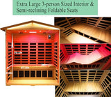 LTCCDSS Ultra-Low EMF Outdoor Sauna 3-Person, Full Spectrum Red Cedar Far Infrared Sauna for Home, Near&Mid-IR Light, EMF 0.1-1mG, Bluetooth & Chromotherapy (81.1 * 45 * 83.5 in) LTCCDSS