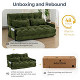 MAXYOYO Adjustable Floor Sofa Couch with 2 Pillows, Multi-Functional Bean Bag Bed, 5-Position Foldable Lazy Sofa Sleeper Bed with Armrest, Versatile Floor Seating for Reading, Dark Green, Double MAXYOYO