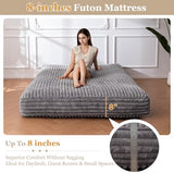 YOSHOOT 8 Inches Futon Mattress, Thick Futons Sofa Bed Couch, Floor Mattress for Adults, Shredded Foam Filling(Frame Not Included), Medium Firm, Full Size YOSHOOT
